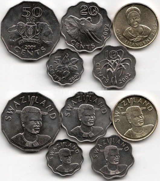 Свазиленд набор из 5-ти монет
