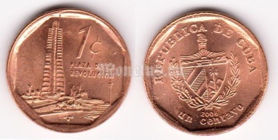 Монета Куба 1 сентаво 2006 год Площадь Революции