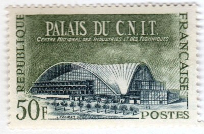 марка Франция 50 франков "Palace of CNIT" 1959 год