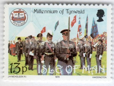 марка Остров Мэн 13 пенни "Tynwald" 1979 год