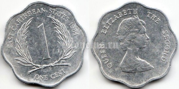 монета Восточные Карибы 1 цент 1984 год