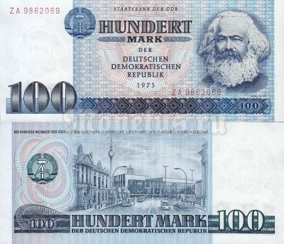 банкнота ГДР 100 марок 1975 год