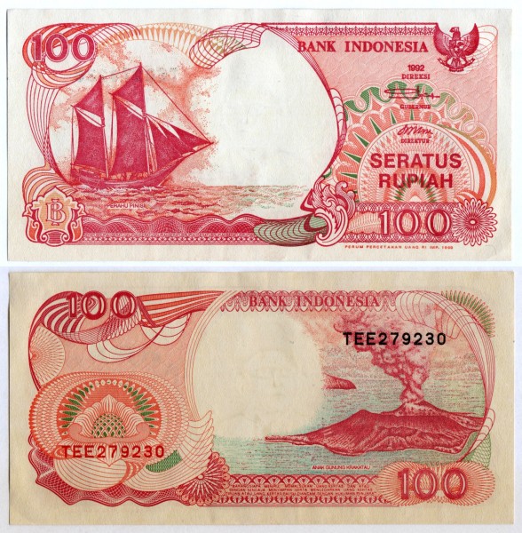 банкнота Индонезия 100 рупий 1992 год