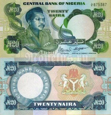 бона Нигерия 20 найра 1984 год