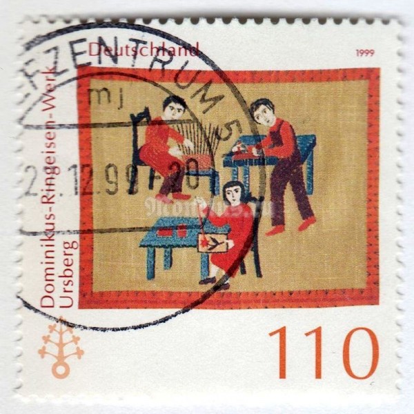марка ФРГ 110 пфенниг "Dominikus-Ringeisen work" 1999 год Гашение