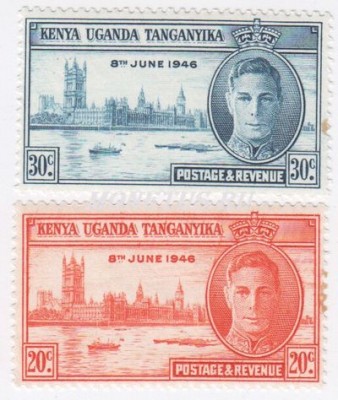 Набор Восточно-Африканское сообщество из 2-х марок "Мира и Победы" 1946 год