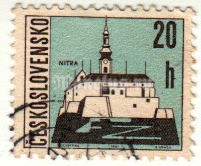 марка Чехословакия 20 геллер "Нитра" 1965 год