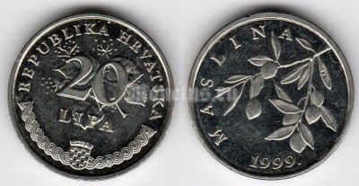 монета Хорватия 20 лип 1999 год