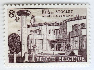 марка Бельгия 8+4 франка "View of Palais Stoclet in Woluwe-Saint-Pierre" 1965 год