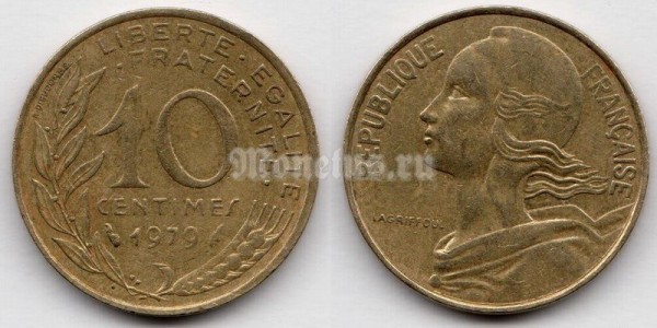 монета Франция 10 сантимов 1979 год