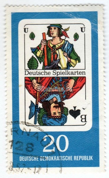 марка ГДР 20 пфенниг "Green / Peak" 1967 год Гашение