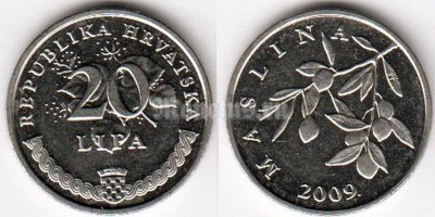 монета Хорватия 20 лип 2009 год