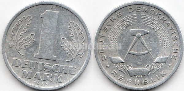 монета ГДР 1 марка 1956 год