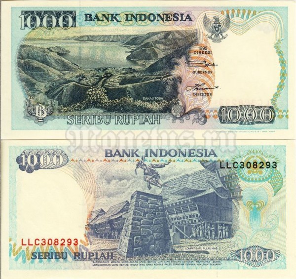 бона Индонезия 1000 рупий 1992 (1999) год