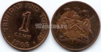 монета Тринидад и Тобаго 1 цент 1966 год