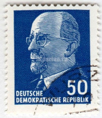марка ГДР 50 пфенниг "Ulbricht, Walter" 1961 год Гашение