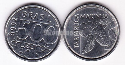 монета Бразилия 500 крузейро 1992 год