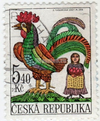 марка Чехия 5,40 крон "Easter 2001" 2001 год гашение