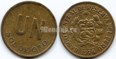 монета Перу 1 соль 1976 год