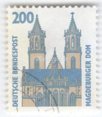 марка ФРГ 200 пфенниг "Magdeburg Cathedral" 1993 год Гашение