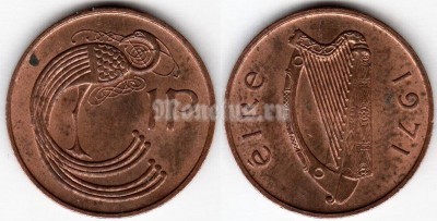 монета Ирландия 1 пенни 1971 год