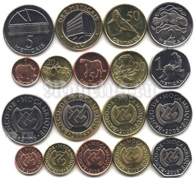 Мозамбик набор из 9-ти монет 2006 год