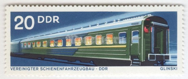 марка ГДР 20 пфенниг "Carriages" 1973 год 