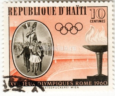 марка Гаити 10 сантим "Олимпийские Победители, Афины, 1896 г." 1960 год