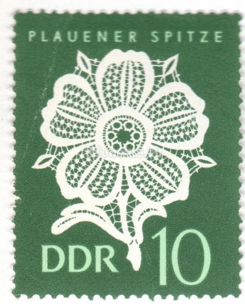 марка ГДР 10 пфенниг "Plauener Spitze" 1966 год Гашение