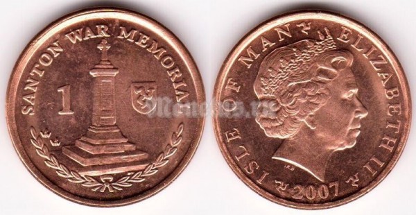 монета Остров Мэн 1 пенни 2007 год