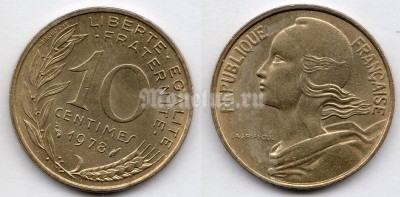 монета Франция 10 сантимов 1978 год