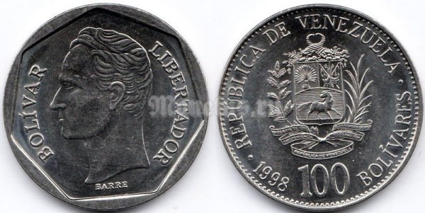 монета Венесуэла 100 боливаров 1998 год