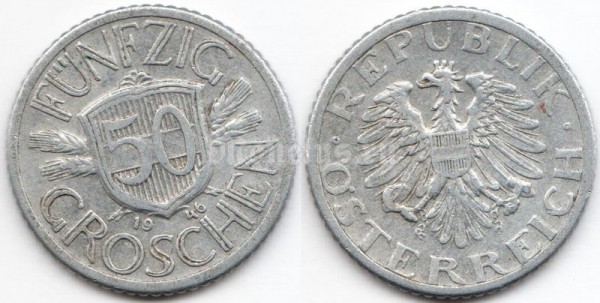 монета Австрия 50 грошей 1946 год