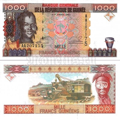 бона Гвинея 1 000 франков 1998 год