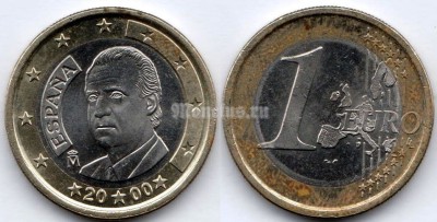 монета Испания 1 евро 2000 год