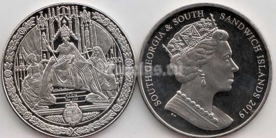 монета Сандвичевы острова 2 фунта 2019 год - 200-летие Королевы Виктории