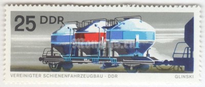 марка ГДР 25 пфенниг "Tank wagons" 1973 год 
