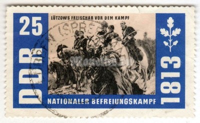 марка ГДР 25 пфенниг "Clear Lützows crowd before the fight" 1963 год Гашение