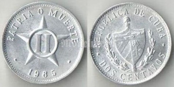 Монета Куба 2 сентаво 1985 год