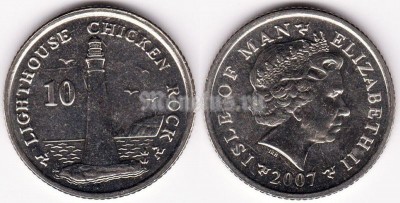 монета Остров Мэн 10 пенсов 2007 год