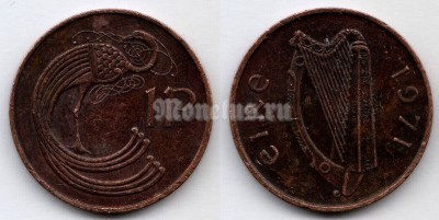 монета Ирландия 1 пенни 1971