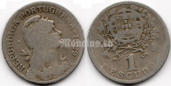 монета Португалия 1 эскудо 1929 год
