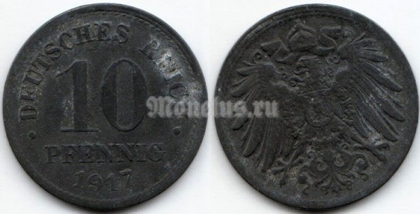 монета Германия 10 пфеннигов 1917 год