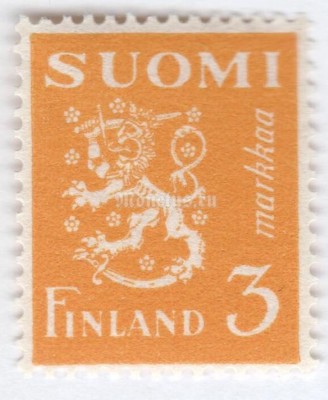 марка Финляндия 3 марки "Coat of Arms" 1945 год