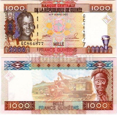 бона Гвинея 1 000 франков 2006 год