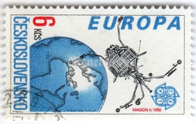 марка Чехословакия 6 крон "Europa (C.E.P.T.)" 1991 год Гашение