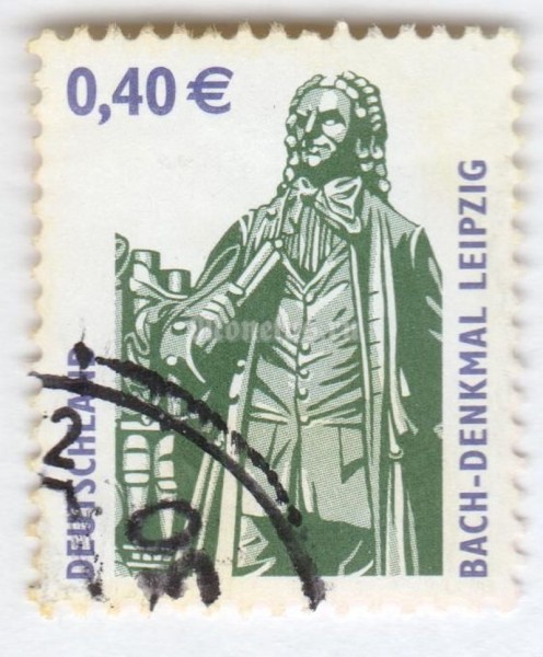марка ФРГ 0,40 евро "Leipzig Bach monument" 2004 год Гашение