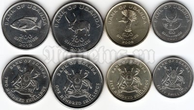 Уганда набор из 4-х монет - Фауна