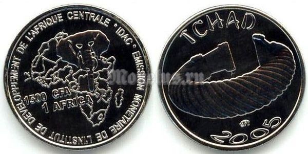 монета Чад 1 африка 2005 год