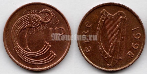 монета Ирландия 1 пенни 1998 год